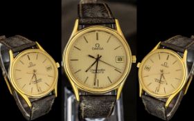 Omega - Sea Master Gents Gold Plated Quartz Just Date Wrist Watch,