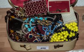 Collection of Vintage Costume Jewellery, comprising coloured beads, coloured stones, pearls,