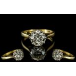 18ct Gold and Platinum Set Stunning Single Stone Diamond Ring. Marked 18ct and Platinum to Interior.