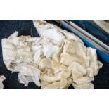 Bag of Victorian Linen, including embroidery, lace, nightdress, Victorian bloomers,