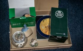 Box of Collectibles including a Thomas Webb 10" flared vase,