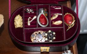 Collection of Costume Jewellery, housed in a Jacob jewellery box, with lift out tray.