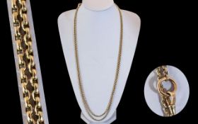 Victorian Period Superb Quality 9ct Gold Muff Chain. Stamped 9ct. Excellent Length. Gold Weight 32,2