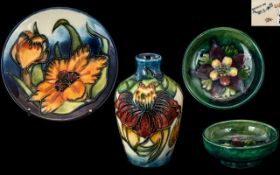 A Small Collection of Moorcroft Tube lined Ceramic Pieces ( 3 ) In Total.