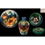 A Small Collection of Moorcroft Tube lined Ceramic Pieces ( 3 ) In Total.