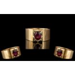 Edwardian Period Wonderful 15ct Gold Single Stone Ruby Set Band Ring,