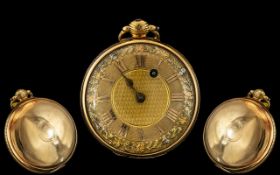 George IV - Superb Quality 18ct Gold Key-wind Open Faced Pocket Watch.