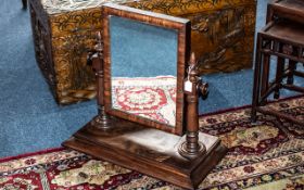 Victorian Mahogany Dressing Table Mirror with Turned Finials.
