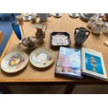 A Collection of Good Quality Assorted Pottery including Two Minton Cabinet plates,