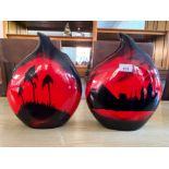Two 'Egyptian Pyramids' Tear Drop Vases, 'Pyramids' limited edition No.
