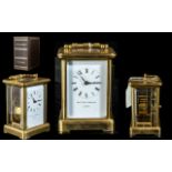 Matthew Norman 1754 Good Quality Polished Brass Carriage Clock ( Heavy ) With White Porcelain Dial,