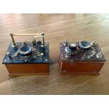 Vintage Morse Code Machine by Philip Harris & Co., Birmingham. Brass and wooden construction.