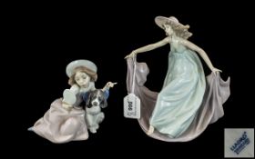 Two Porcelain Lladro Figures comprising May Dance no 5662.