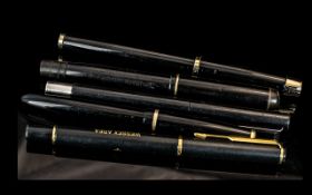 Collection of Vintage Pens, comprising Parker black and gold fountain pen with 14k gold nib,