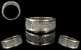 18ct White Gold Superior 'Sweetheart' Diamond Set Fashion Ring,