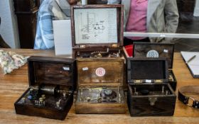 Collection of Vintage Crystal Wireless Receivers, housed in mahogany boxes,