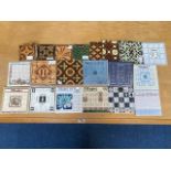 Three Antique Encaustic Tiles, c1850s/60s, two x 6 inches (15cms) square,
