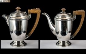 Mappin & Webb Fine Pair of Sterling Silver Water & Coffee Jugs (2),