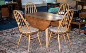 1970's Ercol Dining Table & Four Chairs, all labelled for Ercol.