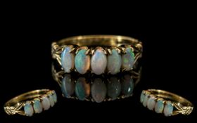 Antique Period - Attractive 18ct Gold 5 Stone Opal Set Ring.