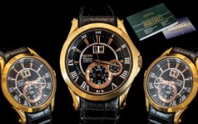 Seiko - Premier Kinetic Perpetual Gents Gold on Steel Wrist Watch. Serial No 232267.