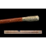 Military Swagger Stick, Royal Berkshire Regiment, Chinese engraved dragon to white metal badge top,