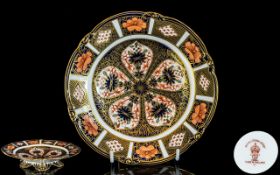 Royal Crown Derby Old Imari Gold Band Pattern Footed Shallow Bowl. Pattern No 1128, Date 1922. 1.