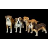 Collection of Four Sylvac Dogs, comprising Bulldog, Boxer, Golden Labrador and St Bernard.