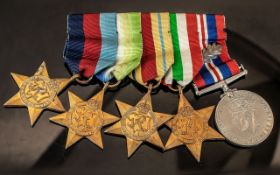 WW2 Military Set of Medals unnamed. 1. 1939-1945 Star 2. Atlantic Star 3. Africa Star 4.
