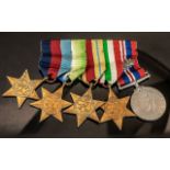 WW2 Military Set of Medals unnamed. 1. 1939-1945 Star 2. Atlantic Star 3. Africa Star 4.