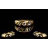 Antique Period Good Quality 18ct Gold 3 Stone Diamond Set Ring.