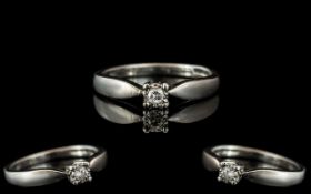 Ladies Superb Platinum Single Stone Diamond Ring, illusion set,
