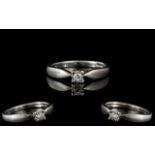 Ladies Superb Platinum Single Stone Diamond Ring, illusion set,