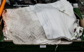 Large Collection of Vintage Linen & Lace, comprising tablecloths, napkins, embroidered table cloths,