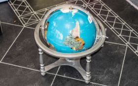 Gemstone Globe Handcrafted Globe consisting of 40 different minerals and semi precious stones to
