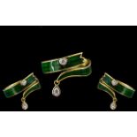 Stunning Designer Highly Collectable - Solange Azagury Partridge Blade of Grass 18CT Gold In Enamel