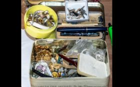 Quantity of Costume Jewellery & Collectibles, housed in a Coronation Tin for Queen Elizabeth II,