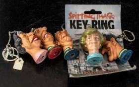 A Collection of Novelty Collectable Spitting Image Keyrings (5) in total.