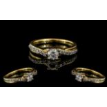 Ladies Superb 18ct Gold Diamond Set Dres