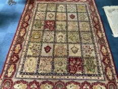 Large Hand Woven Tabriz Persian rug, Beige background with re