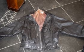 Gents Dark Brown Leather Bomber Jacket,