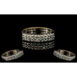 9ct White Gold Attractive Diamond Set Ri