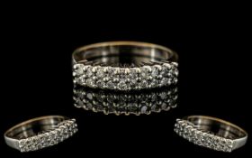 9ct White Gold Attractive Diamond Set Ri