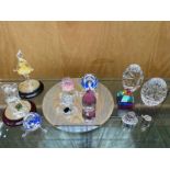 Collection of Misc Glass Items, Some Swarovski, Includes Plaques, Ballerina, Paperweights etc.