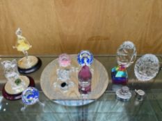 Collection of Misc Glass Items, Some Swarovski, Includes Plaques, Ballerina, Paperweights etc.