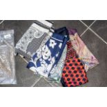 Collection of Vintage Ladies Silk Scarves, six in total,