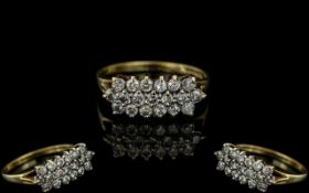 18ct Gold - Attractive Ladies Diamond Set Ring. Full Hallmark to Interior of Shank.