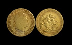 George III 22ct Gold Full Sovereign - Date 1817. Average Grade - Please Confirm with Photo.