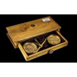 Vintage Boxed Set of Brass Jeweller's Scales, made in India, marked 508. Measures 9.5" x 4" x 2".