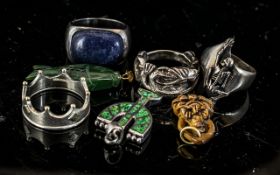 Small Collection of Misc Items. Includes Silver Rings, Which are Hallmarked.